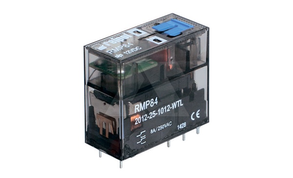 Реле RMP84-2012-25-1024-WT, 2CO, 8A(250VAC), 24VDC, мех. инд., тест- кнопка, IP40