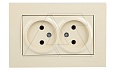 Rita - Розетка двойная 2x2P, (в комплекте с рамкой), сл.кость от интернет-магазина amperkin.by