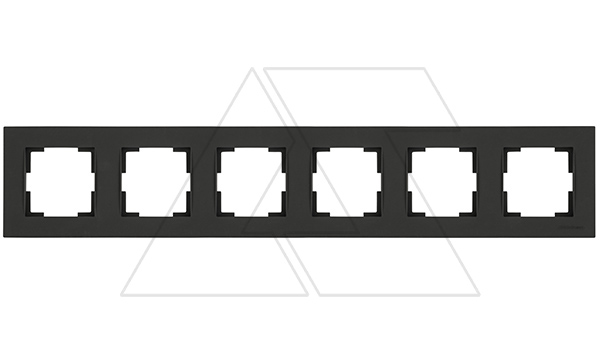Rita - Рамка 6 постов, горизонтальный монтаж, черный мат