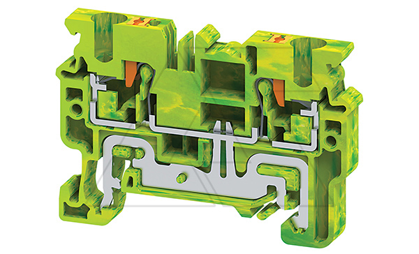 Клемма защитного проводника CPG4 /6x54,8mm, push-in, 2 присоед., 4(max 6)mm2, желто-зеленая