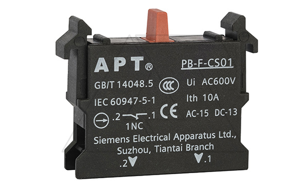 Блок-контакт 1NC, 6A 230VAC/24VDC, монтаж на адаптер, для PB1 и PB3 серий