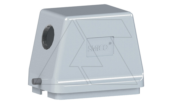 Корпус разъема, размер H48B, кабельный, угловой ввод M40, металл, IP65, RAL 7037