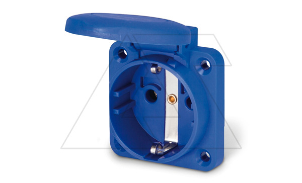 Розетка встраиваемая 16A, SCHUKO без шторок 2P+E, 200_250VAC 50/60Hz, уст. 50x60mm, IP54, серия DOMO