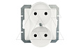 OPAL - Розетка 2x2P со шторками в стандартную рамку, белый от интернет-магазина amperkin.by