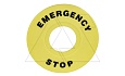 Кольцо желтое для кнопок аварийного останова, надпись "EMERGENCY STOP", d=60мм от интернет-магазина amperkin.by
