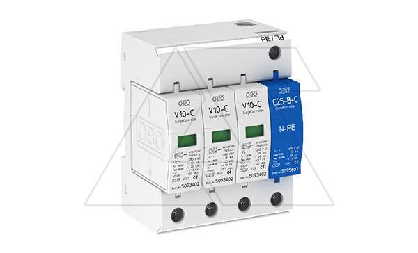 Разрядник V10-C+D 3+NPE-280, 4P, 20кА класс С+D