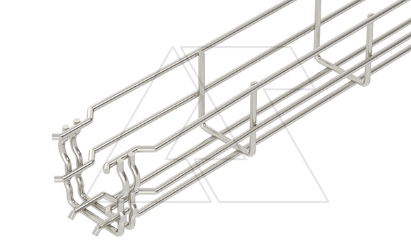 Лоток GRM 55 50 VA4301 проволочный, быстрый монтаж, Ø3.9мм, 55Х50Х3000мм (ВХШХД), нерж. сталь