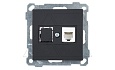 21 - Розетка телефонная 1хRJ-12, черный мат от интернет-магазина amperkin.by