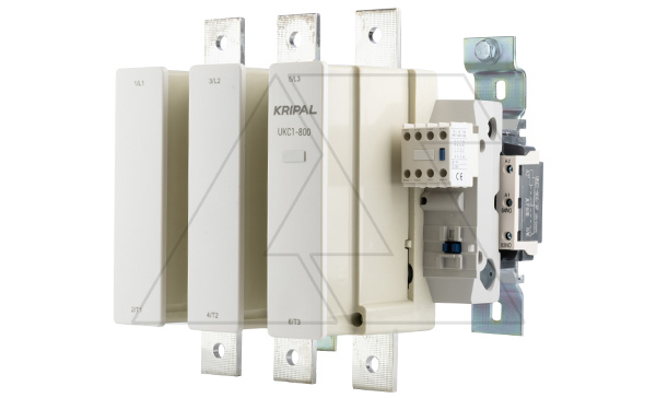 Контактор UKC1-800-22-230AC, 3P, 800A(AC-3), 1600A(AC-1), 450kW(400VAC), Uк=220-240VAC, 2NO+2NC