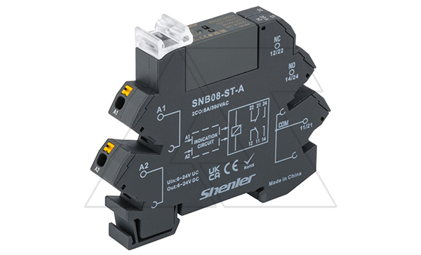 Реле интерфейсное R2G2CH024 с колодкой SNB08-ST-A, push-in, 2CO, 8A(250VAC/30VDC), 24VAC/DC, LED, W=12.95mm