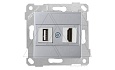 Rita - Розетка HDMI + USB Type A, для передачи данных, нерж. сталь от интернет-магазина amperkin.by