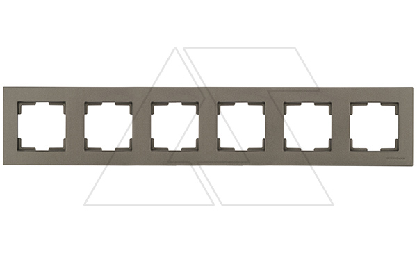 Rita - Рамка 6 постов, горизонтальный монтаж, дымчатый