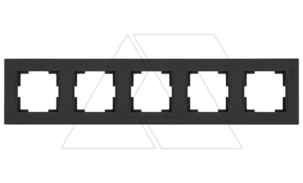 Rita - Рамка 5 постов, вертикальный монтаж, черный мат