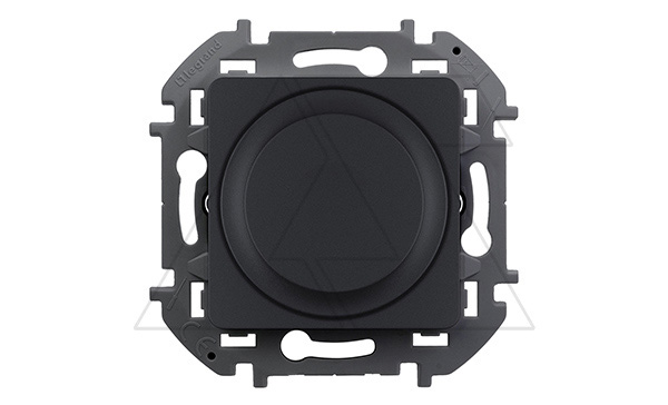 Inspiria - Светорегулятор поворотно-нажимной универсальный, 5–75 Вт для LED-ламп, 5–300 Вт для ламп накаливания (антрацит)