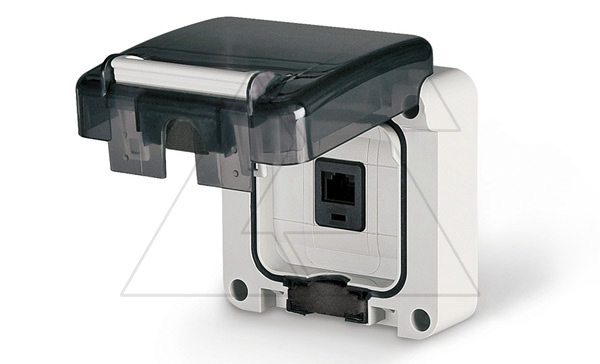 Розетка встраиваемый информационная RJ45 кат.6, M95(95x95mm), IP66, серия PROTECTA