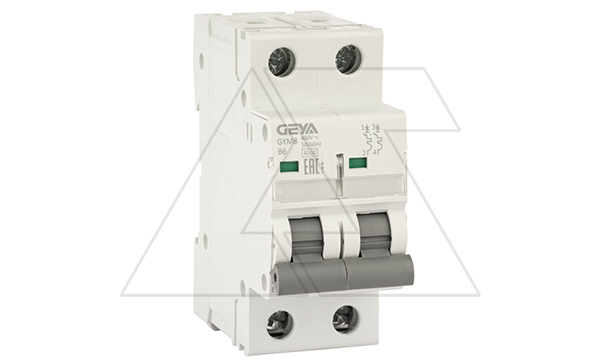 Авт. выключатель GYM8-2P-6B, 2P, 6A, хар-ка B, 4,5kA, 2M, без подкл. AU8, AL8.