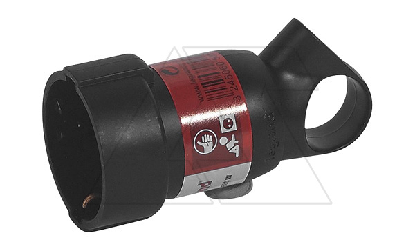 Розетка с ушком 16А 2Р+Е нем. стд., винтовой зажим, пластик, черный