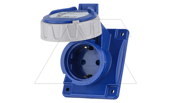 Розетка встраиваемая 16A, SCHUKO с шторками 2P+E, 200_250VAC 50/60Hz, уст. 70x87mm, IP66/IP67/IP69, серия DOMO