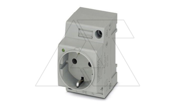Розетка EO-CF/UT/LED с индикатором, винтовые зажимы, монтаж DIN-рейка / прямой, 16A, 250VAC, серая
