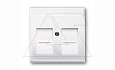 Basic 55 - Лицевая панель для двойной информационной розетки с полем для надписи (белый) от интернет-магазина amperkin.by