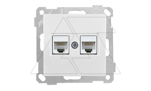 21 - Розетка 2хRJ-45 кат. 5e UTP, белый