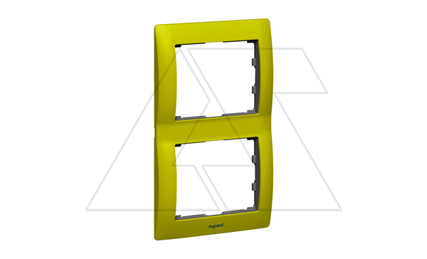 Galea Life - Рамка Metallic на 2 поста вертикальная, Magic Green