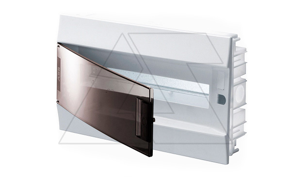 Щиток встраив. ABB MISTRAL41F 18M, прозр. дверь, IP41, +PE+N(22 клеммы), 430x250x108мм