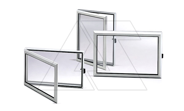 Окно накладное алюминиевое 400x400x46mm, ширина рамы 35mm, с замком, 1шт.