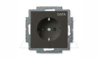 Basic 55 - Розетка 2P+E нем. стд.с маркировкой DATA (шато-черный)
