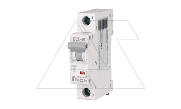 Авт. выключатель HL-C20/1, 1P, 20A, хар-ка C, 4.5kA, 1M