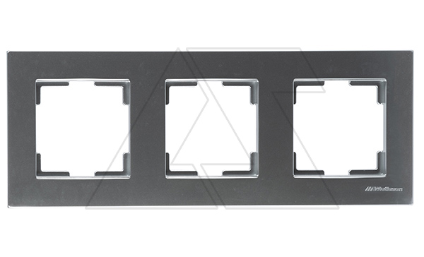 Rita - Рамка 3 поста, горизонтальный монтаж, нерж. сталь