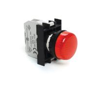 B-X-Ba9S-R-IP50 Сигнальная арматура красная пластиковая с блок контактом подсветки B3 без светодиода