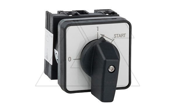 Переключатель UKT0-1-15511/E, 1P, 20A, тип 0-1←START (45°), на дверь, фронт IP65
