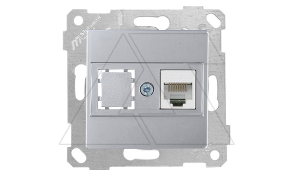 Rita - Розетка 1хRJ-45 кат. 5e UTP, нерж. сталь