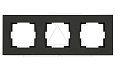Rita - Рамка 3 поста, горизонтальный монтаж, черный мат от интернет-магазина amperkin.by