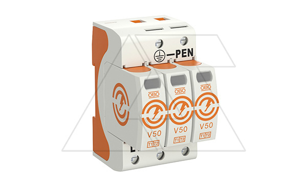 Разрядник V50-3-280, 3P, It(10/350)=37,5кА, It(8/20)=120кА, Up=1.3кВ, В+C