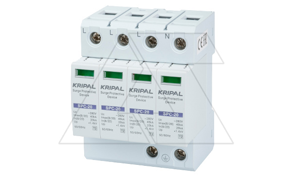 Разрядник SPC-20/280/4P, 4P, 280VAC, In=20kA(8/20µs), класс C, индикация, 4M