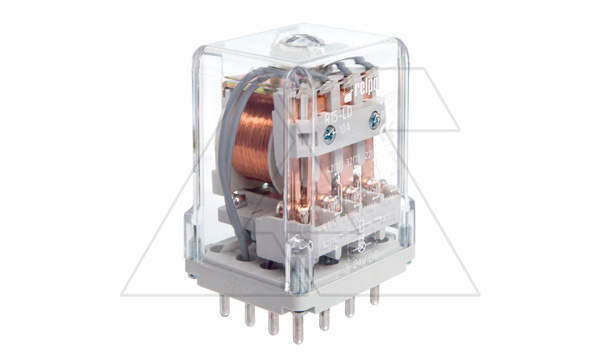 Реле R15-1014-23-3012-K, 4CO, 10A(250VAC), 12VAC, тест-кнопка