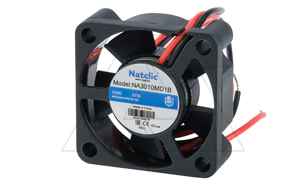 Вентилятор осевой NA, 30x30x10мм, 12VDC, 3,6м3/ч, 0,84Вт, 7500об/мин, 29дБА, подшипник качения