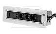 Блок розеточный встраиваемый 2хRJ45 кат. 5e UTP + HDMI + 3x2P+E со шторками, с электроприводом, кабель 1,5м, 3680вт, алюминий от интернет-магазина amperkin.by