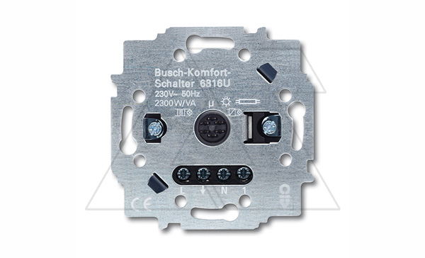 Basic 55 - Комфортный выключатель Busch, 3-проводная схема подключения