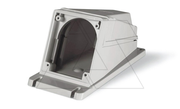Бокс угловой для встраиваемых разъемов уст. 100x110mm (63A), ввод M40x1.5, IP66/IP67/IP69