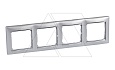 Valena - Рамка 4 поста верт/гориз, алюминий/серебро от интернет-магазина amperkin.by