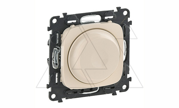 Valena Allure - Светорегулятор с поворотной ручкой универс. 300Вт без нейтрали, сл.кость (инд.упак)