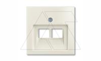 Basic 55 - Лицевая панель для двойной информационной розетки (шале-белый)