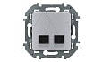 Inspiria - Розетка 2хRJ-45 UTP CAT6 (алюминий) от интернет-магазина amperkin.by