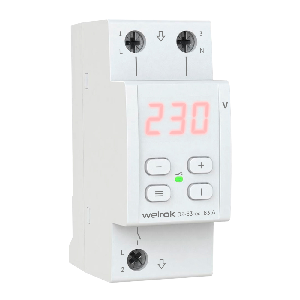 Реле напряжения Welrok D2-63 red от интернет-магазина amperkin.by