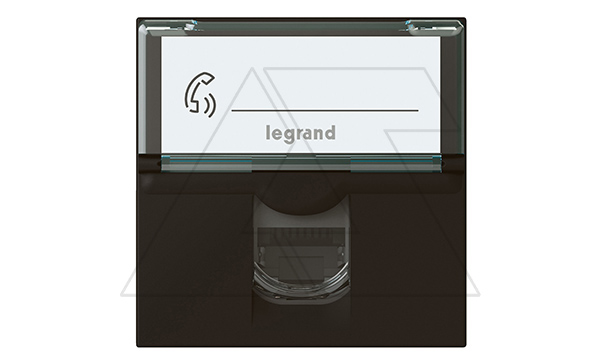 Mosaic - Розетка RJ-45 Кат.6 FTP, 2М, с окном маркировки, матовый черный