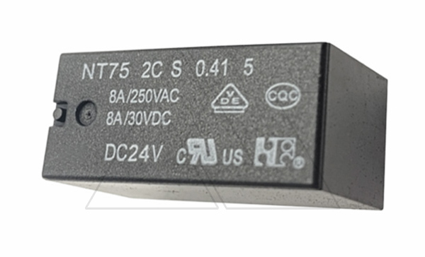 Реле NT75 2C S 0.41 5 8 DC24V, 8А(277VAC/30VDC), 2CO, AgSnO2, 24VDC, растр 5mm, IP67