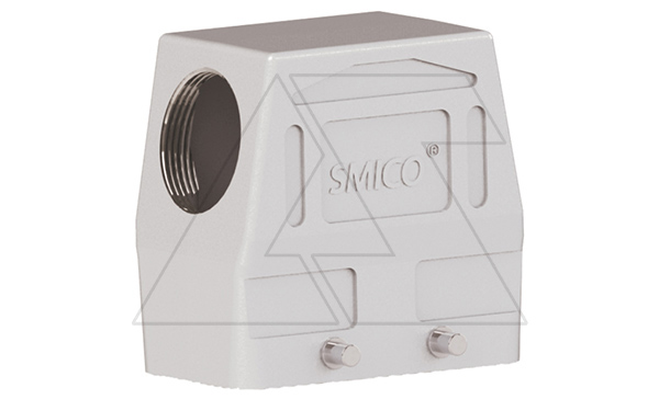 Корпус разъема, размер H10B, кабельный, высокий, угловой ввод M32, металл, IP65, RAL 7037